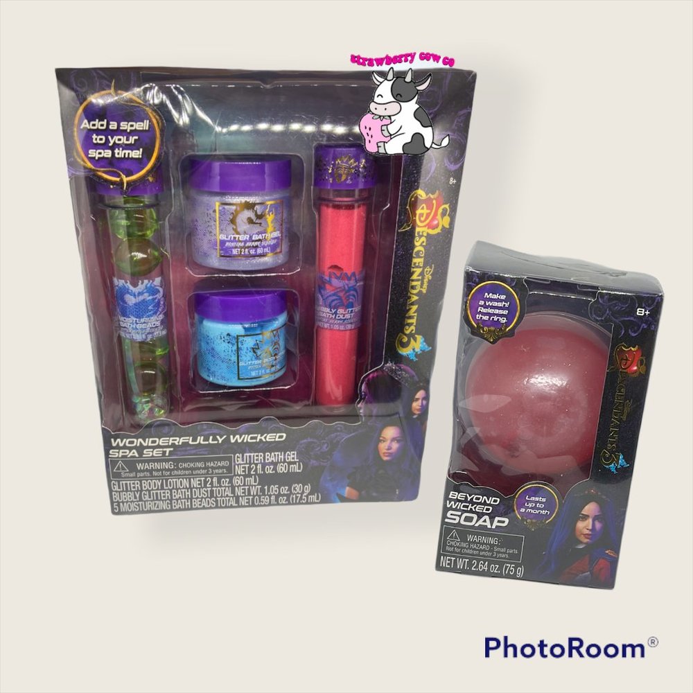 Decendants Spa Bundle Disney Bath Sets Soap Bath Beads Decendants 3 Kids Gift